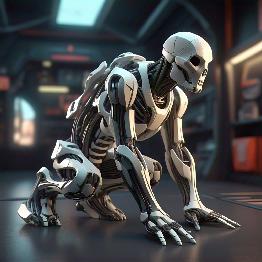 Diagram showing the process of topological optimization in exoskeleton design